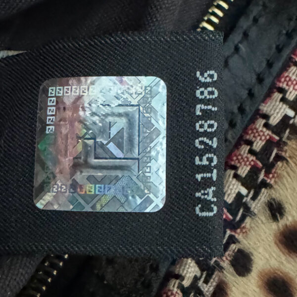 Fendi Micro Leopard Print Calfskin Shoulder Baguette Bag in Beige / Black / Gold - Image 9