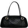 Vintage Gucci Monogram Logo Shoulder Bag in Black / Silver / Gold | NITRYL