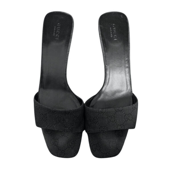 Gucci Monogram Canvas Heels in Black - Dark Grey UK 6.5 - Image 2