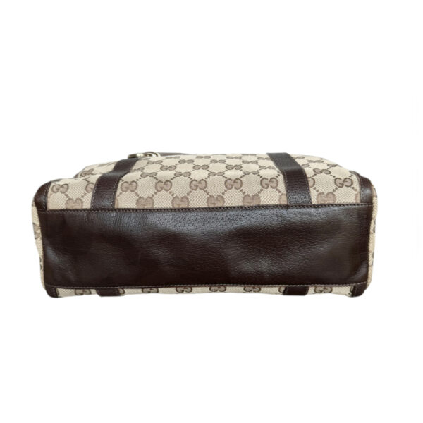 Gucci Monogram Shoulder Boston Bag in Beige / Brown / Gold - Image 5