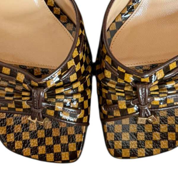 Louis Vuitton Damier Checkered Logo Kitten Heels in Brown / Gold UK 4 - Image 5