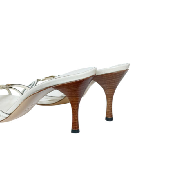 Gucci GG Logo Strappy Heels in White / Gold UK 4.5 - Image 3