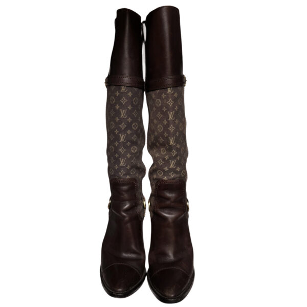 Louis Vuitton Monogram Heeled Boots in Brown / Gold UK 5 - Image 3