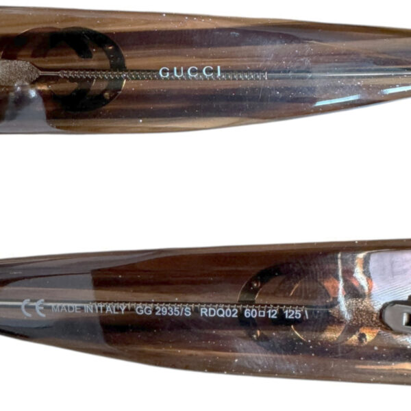 Gucci GG Logo Chunky Sunglasses in Brown / Gold - Image 3