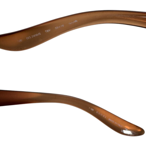 Gucci Logo Chunky Sunglasses in Brown / Gold - Image 3