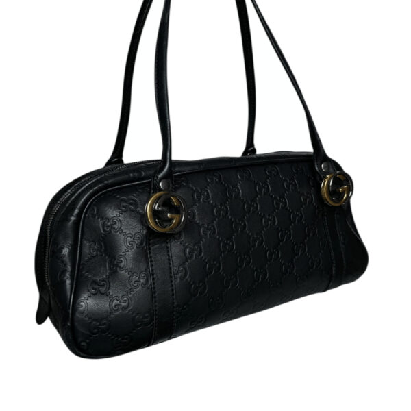 Gucci Monogram Logo Shoulder Bag in Black / Silver / Gold - Image 4