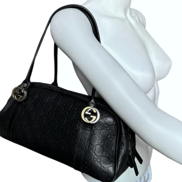 Gucci Monogram Logo Shoulder Bag in Black / Silver / Gold - Image 7