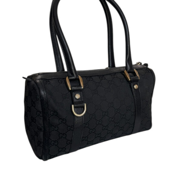 Gucci Monogram Shoulder Boston Shoulder Bag in Black / Gold - Image 4
