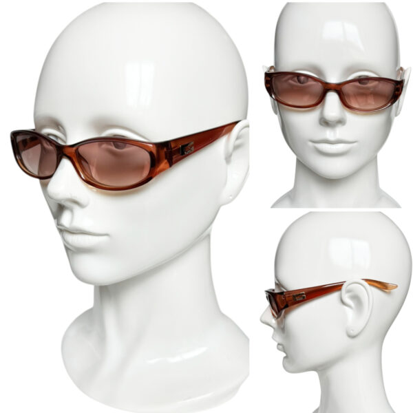Gucci Logo Chunky Sunglasses in Brown / Gold - Image 4
