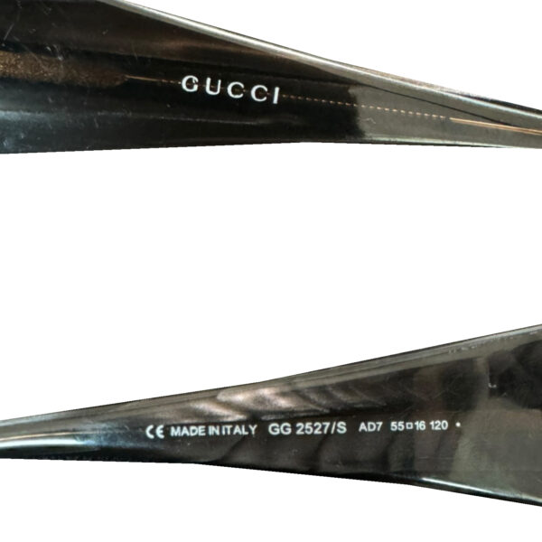 Gucci Diamante Logo Chunky Sunglasses in Black / Silver - Image 4