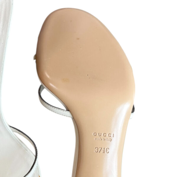 Gucci GG Logo Strappy Heels in White / Gold UK 4.5 - Image 5