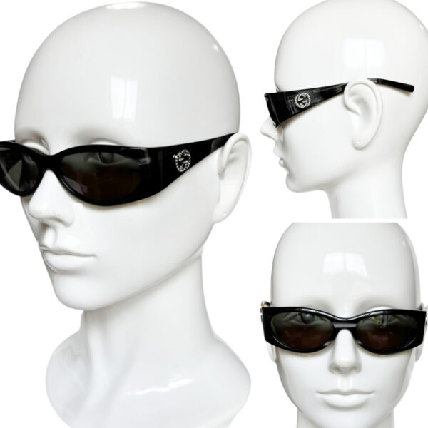 Gucci Diamante Logo Chunky Sunglasses in Black / Silver - Image 5