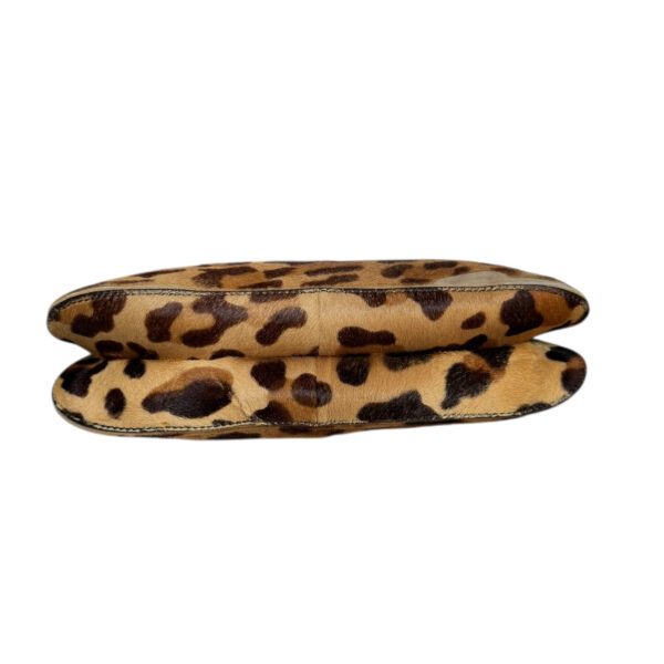 Prada Leopard Print Calfskin Shoulder Bag in Brown / Silver - Image 6