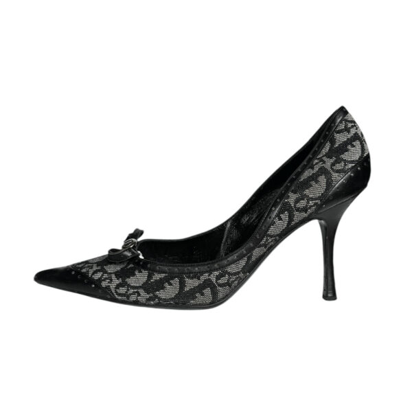 Dior Monogram Bow Heels in Black / Grey / Silver UK 6.5 - Image 2