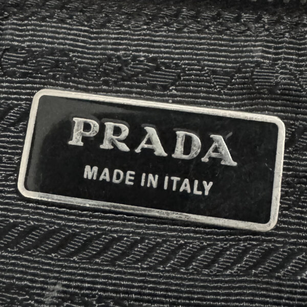 Prada Studded Nylon Leather Shoulder Bag in Black / Silver - Image 7
