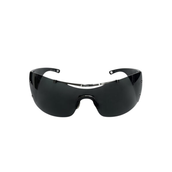 Dior Logo Oversized Wraparound Sunglasses in Black / Silver - Image 2