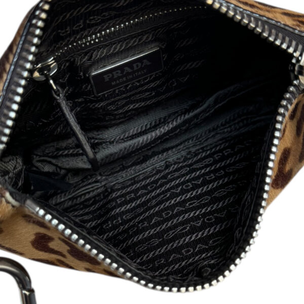 Prada Leopard Print Calfskin Shoulder Bag in Brown / Silver - Image 7