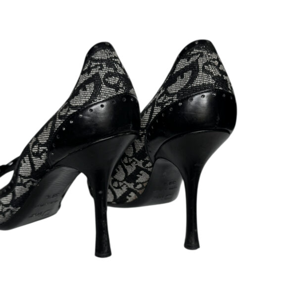 Dior Monogram Bow Heels in Black / Grey / Silver UK 6.5 - Image 3