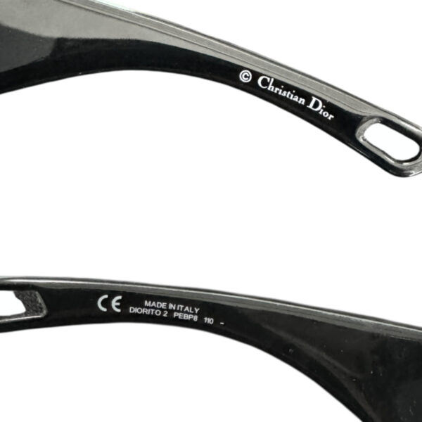 Dior Logo Oversized Wraparound Sunglasses in Black / Silver - Image 3