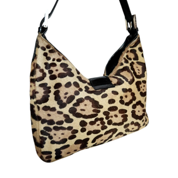 Fendi Leopard Print Calfskin Shoulder Baguette Bag - Image 3