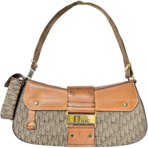 Vintage Dior Monogram Street Chic Columbus Pocket Shoulder Bag in Beige / Tan / Gold | NITRYL