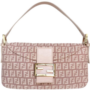 Vintage Fendi Monogram Shoulder Baguette Bag in Dusty Pink / Gold | NITRYL