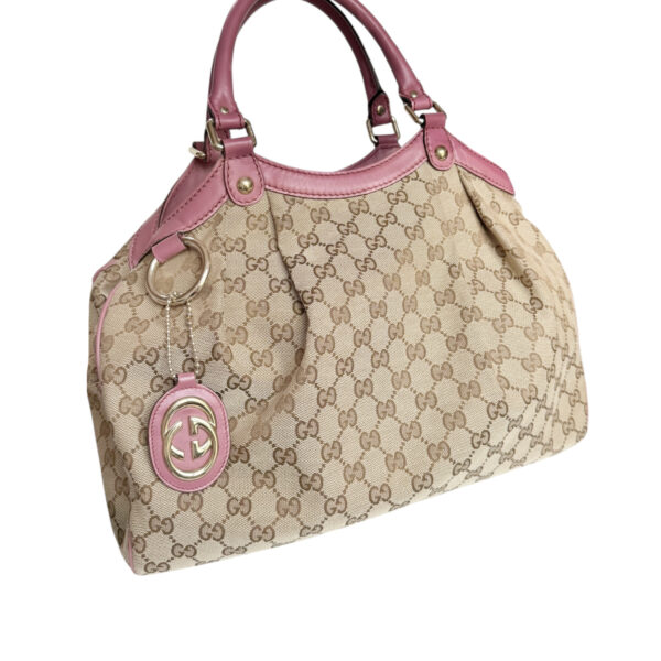 Gucci Monogram Sukey Hobo Shoulder Bag in Beige / Pink / Gold - Image 2