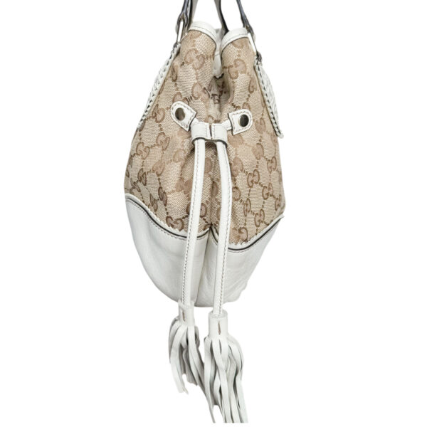 Gucci Monogram Tribeca Tassel Shoulder Bag in Beige / Off-White / Gold - Image 3