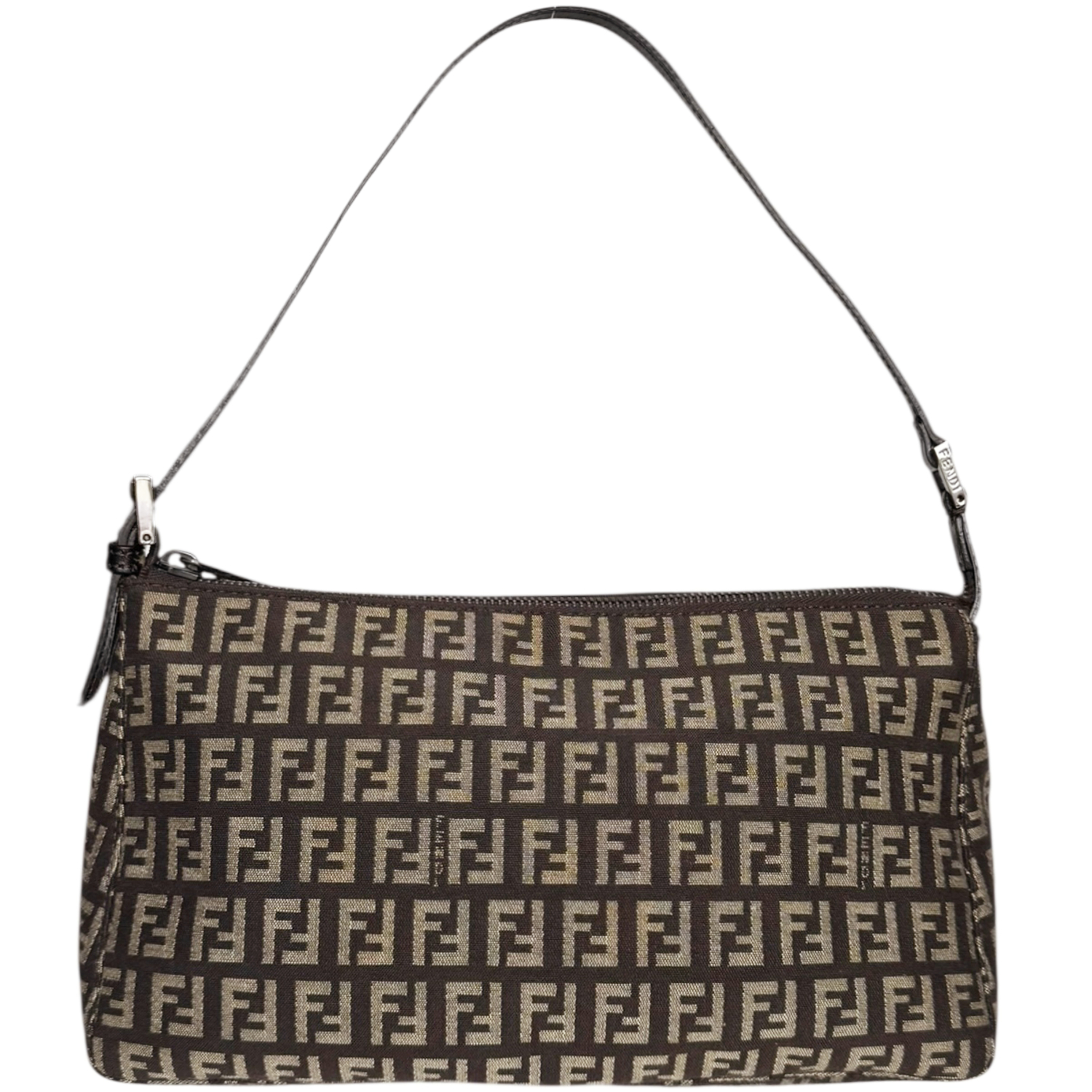 Vintage Fendi Monogram Shoulder Bag in Brown | NITRYL
