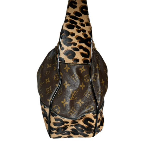 Louis Vuitton Polly Monogram Leopard Print Calfskin Shoulder Bag in Brown / Gold - Image 3