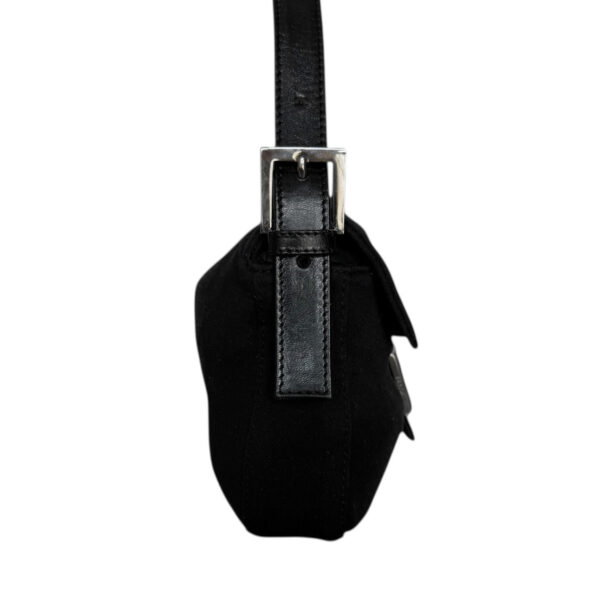 Fendi Silk Jersey Shoulder Baguette Bag in Black / Silver - Image 3
