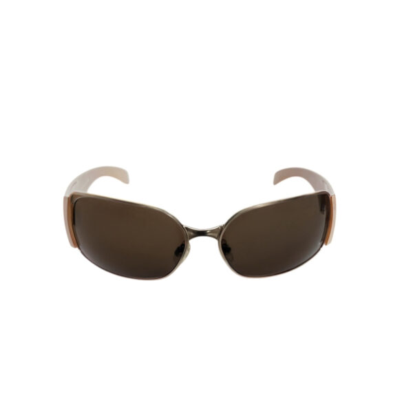 Chanel Logo Wraparound Sunglasses in Nude / Gold - Image 2