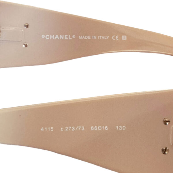 Chanel Logo Wraparound Sunglasses in Nude / Gold - Image 3