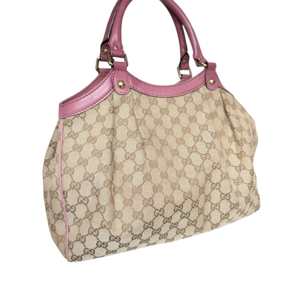 Gucci Monogram Sukey Hobo Shoulder Bag in Beige / Pink / Gold - Image 4