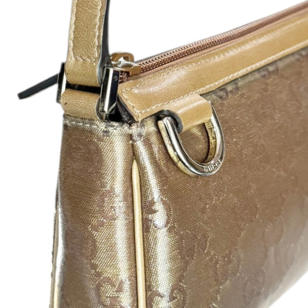 Gucci Monogram PVC D Ring Pochette Mini Shoulder Bag in Metallic Gold - Image 6