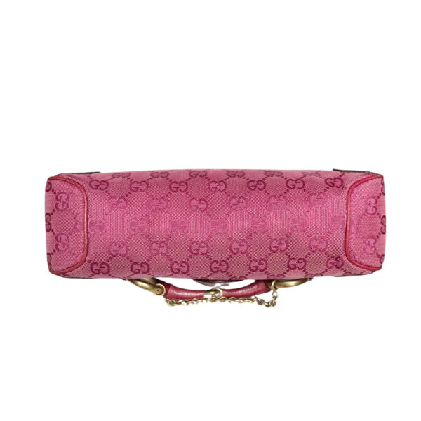 Gucci Monogram Horsebit Shoulder Bag in Magenta Pink / Gold - Image 5