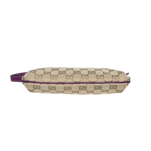 Gucci Monogram Pochette Shoulder Bag in Beige / Purple / Gold - Image 5