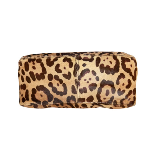 Fendi Leopard Print Calfskin Shoulder Mamma Baguette Bag in Brown / Black - Image 5