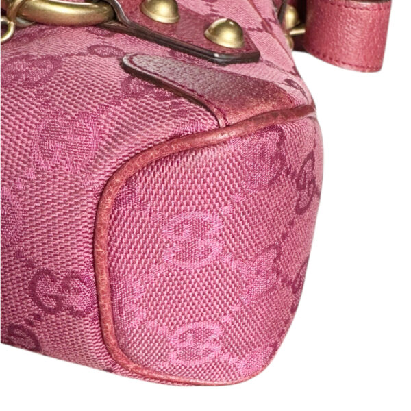 Gucci Monogram Horsebit Shoulder Bag in Magenta Pink / Gold - Image 6