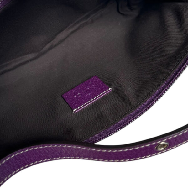 Gucci Monogram Pochette Shoulder Bag in Beige / Purple / Gold - Image 6