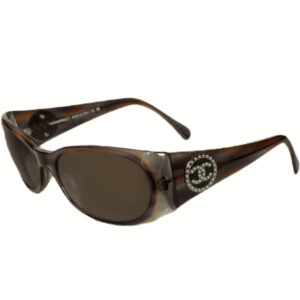Vintage Chanel Pearl Logo Chunky Sunglasses in Brown | NITRYL