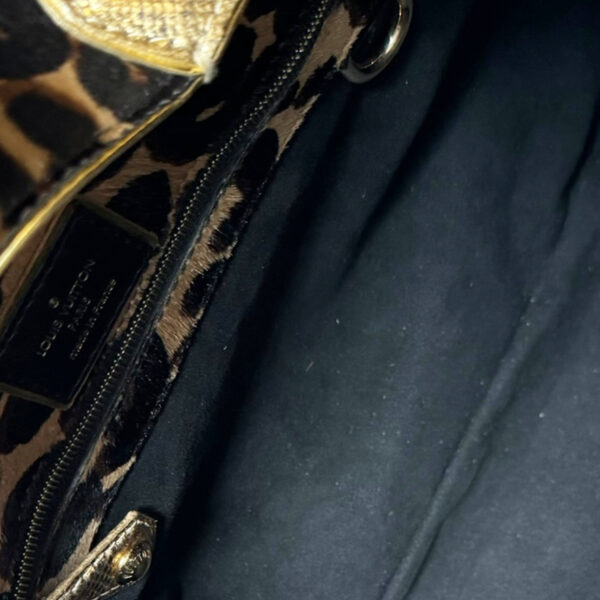 Louis Vuitton Polly Monogram Leopard Print Calfskin Shoulder Bag in Brown / Gold - Image 7