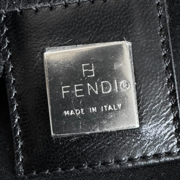 Fendi Silk Jersey Shoulder Baguette Bag in Black / Silver - Image 7