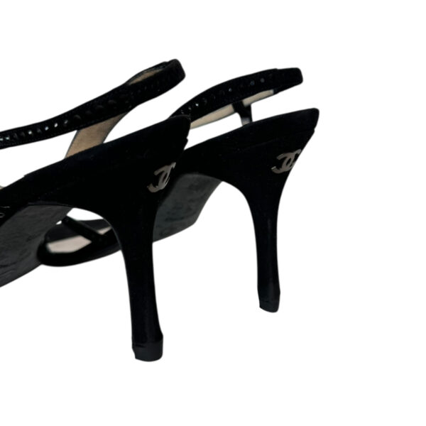 Chanel Diamante Logo Strappy Heels in Black UK 4.5 - Image 2