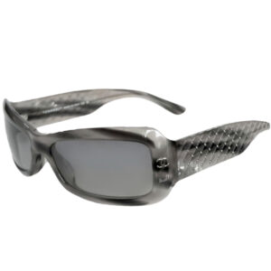 Vintage Chanel Logo Chunky Sunglasses in Grey / Silver | NITRYL