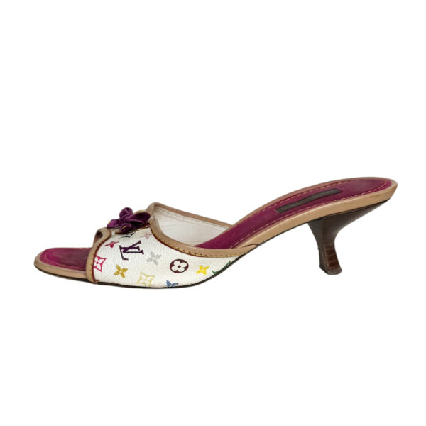 Louis Vuitton Monogram Bow Heels in White / Multicolour UK 4 - Image 2