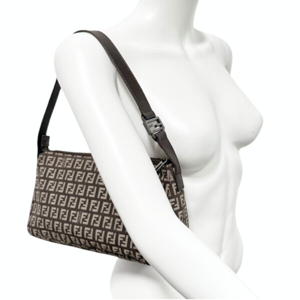 Fendi Monogram Shoulder Bag in Brown - Image 9