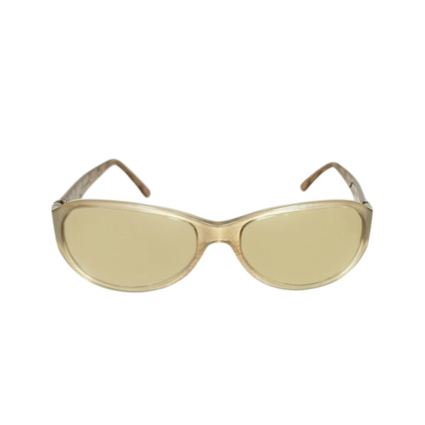 Chanel Logo Iridescent Polarised Sunglasses in Yellow-Beige / Gold - Image 2