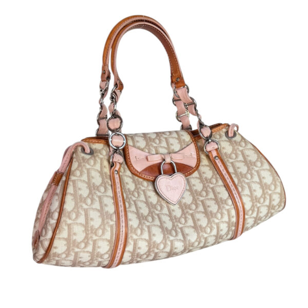 Dior Monogram Heart Romantic Shoulder Bag in Beige / Baby Pink / Tan - Image 2