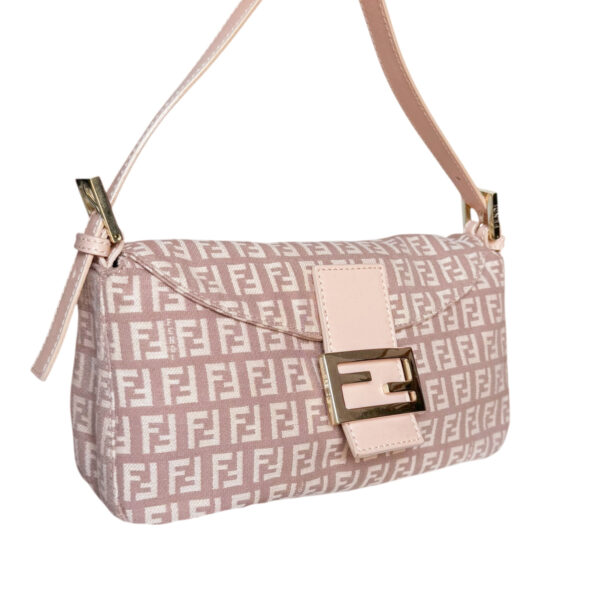 Fendi Monogram Shoulder Baguette Bag in Dusty Pink / Gold - Image 2